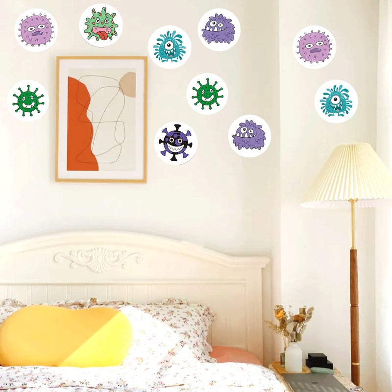wootile 2.5 Inch Round Germ Dot Stickers Germs Labels Germ Stickers 120pcs (2.5Inch, Colorful) - Image 5